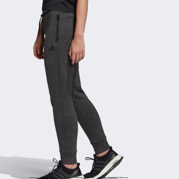 Adidas Women's Versatility Charcoal Gray Drawstring Sweatpants In Size X-Small - Picture 2 of 12